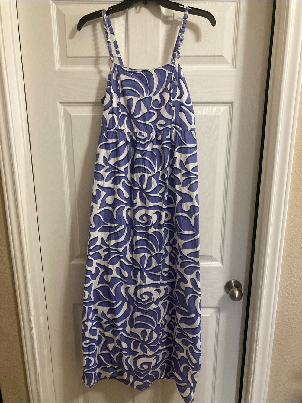 Japra Women’s White & Blue Cotton Maxi Dress Size L
